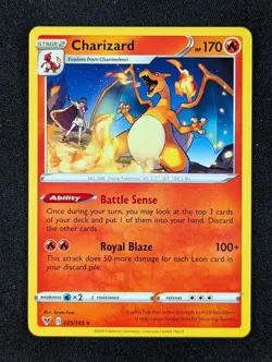 2020 Pokemon CHARIZARD #025/185 Vivid Voltage Energy Unlimited Rare English - Image 1