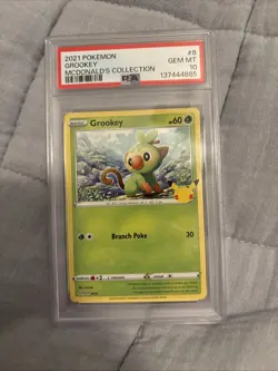 Grookey Pokemon McDonald's 25th Anniversary Non Holo #8/25 PSA 10 GEM MINT - Image 1