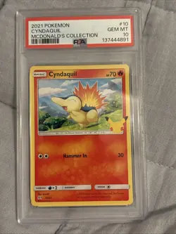 Cyndaquil Pokemon McDonalds 25th Anniversary Non Holo #10/25 PSA 10 GEM MINT - Image 1