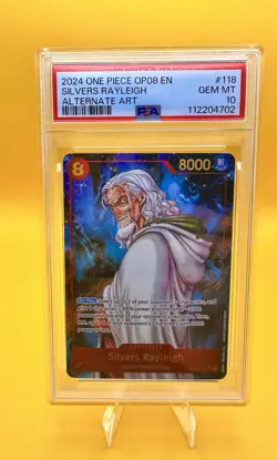 Silvers Rayleigh SEC Alt Art OP08-118 - Two Legends - One Piece TCG PSA 10 - Image 1