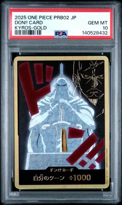 140528432 Kyros 2023 One Piece Don!! PRB02 Japanese Gold Rare PSA 10 - Image 1