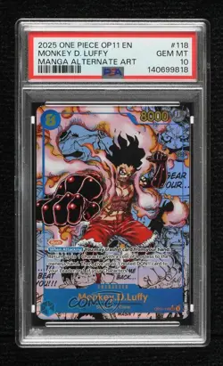 2025 One Piece Card Game: Carrying on His Will English Monkey D Luffy PSA 10 - Image 1