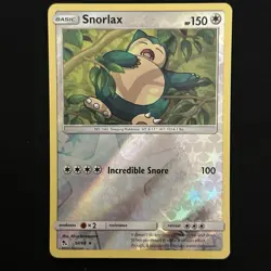 Pokemon Card Snorlax Hidden Fates Reverse Holo Rare 50/68 Mint - Image 1