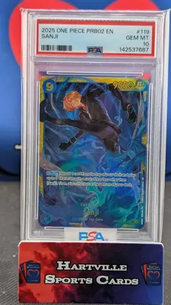 PSA 10 Sanji OP06-119 Wings of the Captain 2024 One Piece En Card Straw Hat Crew - Image 1