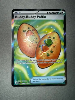 Pokemon Buddy-Buddy Poffin Ultra Rare Trainer Holo 167/132 Me01 Card - Image 3