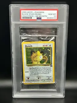 MEOWTH Pokemon Card WOTC Black Star Promo #10 Holo Cello Pack PSA 10 RARE!! - Image 1
