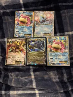 Lot of 5 Pokemim EX cards. Including, Slowbro X2 Manaphy Ho-oh and Kingdra. - Image 1