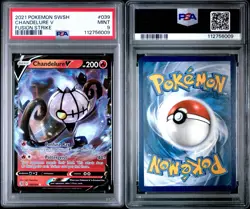 2021 Pokemon Sword & Shield Fusion Strike #039 Chandelure V PSA 9 Mint - Image 3