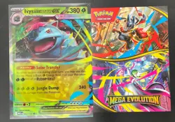 Mega Venusaur ex / Ivysaur Pokemon Lenticular Sign with Paper Mega Evolution Sig - Image 1