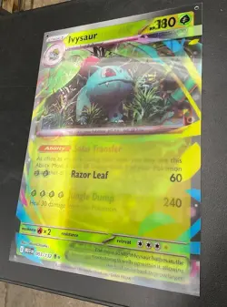 Mega Venusaur ex / Ivysaur Pokemon Lenticular Sign with Paper Mega Evolution Sig - Image 3