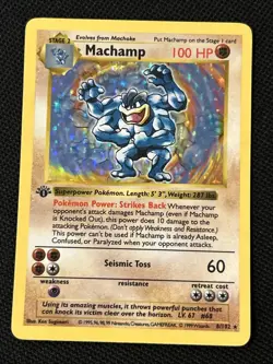 Pokemon - 1st Edition Machamp (Base Set Shadowless) 8/102 Holo (NM) - Image 1