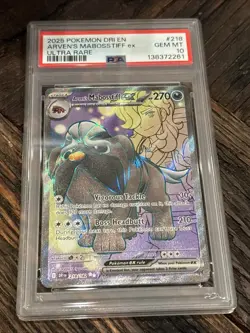 2025 POKEMON DRI EN-DESTINED RIVALS ULTRA RARE #218 ARVEN'S MABOSSTIFF EX PSA 10 - Image 1