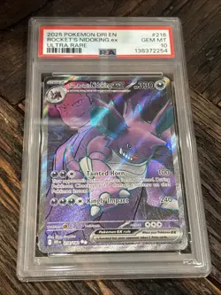 2025 POKEMON DRI EN-DESTINED RIVALS ULTRA RARE TEAM ROCKET'S NIDOKING EX PSA 10 - Image 1