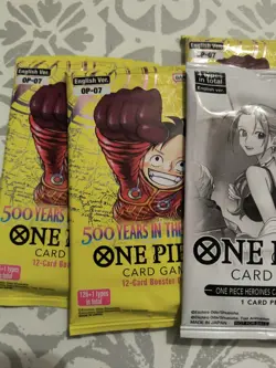 One Piece 500 Years In The Future OP-07 Five 5 Booster Packs Lot English + Dash - Image 3