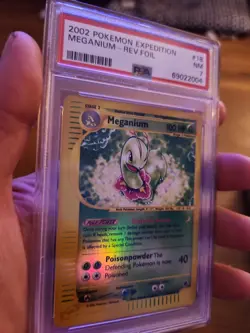 PSA 7 NM Meganium 18/165 Reverse Holo Expedition eReader Pokemon Card - Image 1