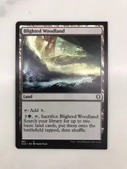 Blighted Woodland Miscut Error MTG Magic the Gathering Card Baldur's Gate CLB - Image 1