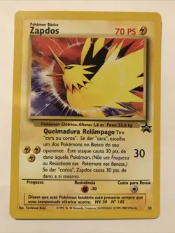 Pokemon Portuguese ZAPDOS Black Star Promo Card #23 RARE - Image 1
