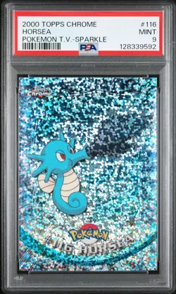 PSA 9 Sparkle Horsea Pokemon T.V. 2000 Topps Chrome Card #116 Mint Pop 5! - Image 1