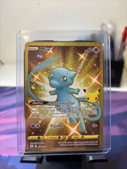 Mew 025/025 Gold Full Art Celebrations 2021 Pokemon Card Near Mint - Image 1