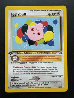 Igglybuff 40/75 Pokemon Neo Discovery Regular Near Mint 1st Edition Card - Image 1