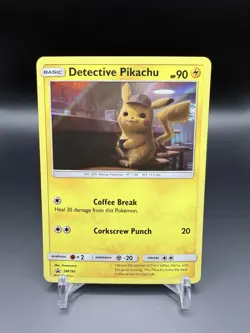 Pokemon Card TCG Detective Pikachu Detective Pikachu SM190 Promo Holo Near Mint - Image 1