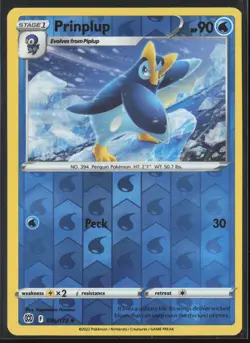 Prinplup Uncommon SWSH09: Brilliant Stars 036/172 NM Pokemon Card Reverse Holo - Image 1