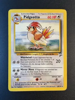 Pidgeotto - 28/130 Base Set 2 Non Holo Rare - WOTC Pokemon Card - LP - Image 1