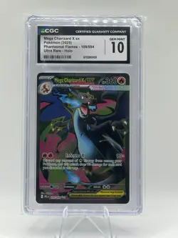 Pokemon Mega Charizard X Ex 109/094 Me02: Phantasmal Flames Holo CGC Gem Mint 10 - Image 1