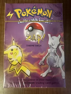 Pokemon Gold Strip ZAP! Sealed Theme Deck Shadowless WOTC - Image 3