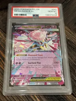 2025 POKEMON PFL EN-PHANTASMAL FLAMES #041 MEGA DIANCIE EX PSA 10 - Image 1