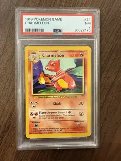 1999 POKEMON BASE SET UNLIMITED #24 CHARMELEON PSA 7 - Image 1