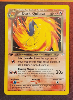 Pokemon Card - Dark Quilava Neo Destiny 39/105 Uncommon 1st Edition - Image 1