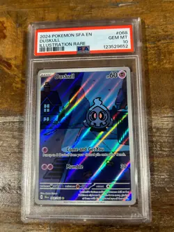 Pokemon 2024 Shrouded Fable Illustration Rare Full Art DUSKULL #068 PSA 10 Gem - Image 1