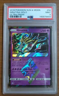 2018 Pokemon Sun & Moon Ultra Prism #58 Giratina Holo PSA 9 MINT - Image 1