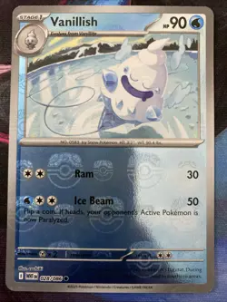Vanillish Master Ball Reverse Holo 025/086 Sv11W White Flare Pokemon TCG NM - Image 1