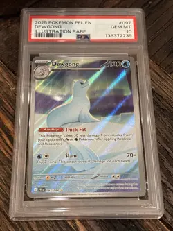 2025 POKEMON PFL EN-PHANTASMAL FLAMES ILLUSTRATION RARE #097 DEWGONG PSA 10 - Image 1