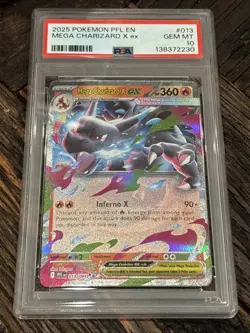 2025 POKEMON PFL EN-PHANTASMAL FLAMES #013 MEGA CHARIZARD X EX PSA 10 - Image 1