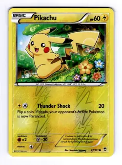 Pikachu XY - Furious Fists #27 (2014) Common Reverse Holo NM Pokemon - Image 1