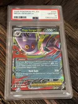 2025 POKEMON PFL EN-PHANTASMAL FLAMES #056 MEGA GENGAR EX PSA 10 - Image 1
