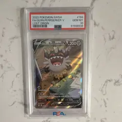 Pokemon Galarian Perrserker V Full Art Lost Origin 184/196 PSA 10 Ultra Rare - Image 1