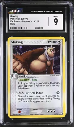 CGC 9 MINT Slaking 2007 EX Power Keepers 13/108 Holo Pokemon Card - Image 1