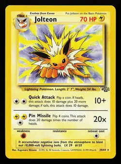 Jolteon 20/64 Rare Jungle Pokemon Card - Image 1