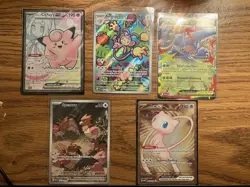 Pokemon Mew EX TCG 205/165 Scarlet & Violet Metal Card with some rare cards - Image 1