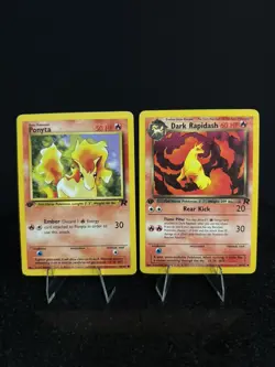 1st Edition Team Rocket Ponyta & Dark Rapidash - Pokemon Card - Image 1