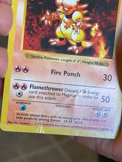 POKEMON MAGMAR 36/102 UNCOMMON SHADOWLESS BASE SET DM CARD - Image 3