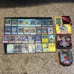 Pokemon and Yu-Gi-Oh Card Collection Lot Booster Box PIKACHU NOT REAL READ DESC - Image 1