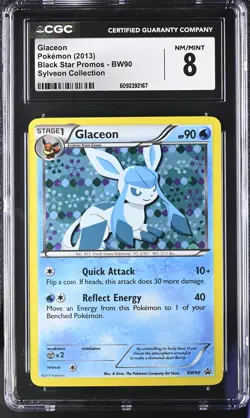 CGC 8 Glaceon 2013 Black Star Promos BW90 Holo Pokemon Card - Image 1