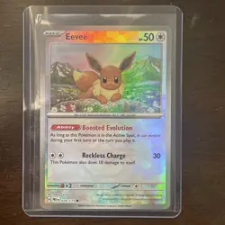 NM Eevee (Masterball) 074/131 Prismatic Evolutions Reverse Holo Pokemon Card - Image 1