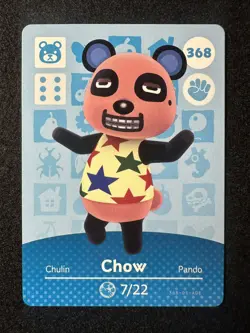 Chow #368 Animal Crossing Amiibo Card Series 4 Authentic +Tracking# - Image 1