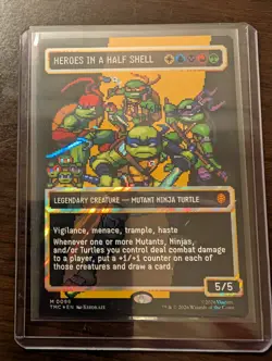 Heroes in a Half Shell (0096) (Borderless) (Pixel Surge Foil) TMNT Magic MTG - Image 2